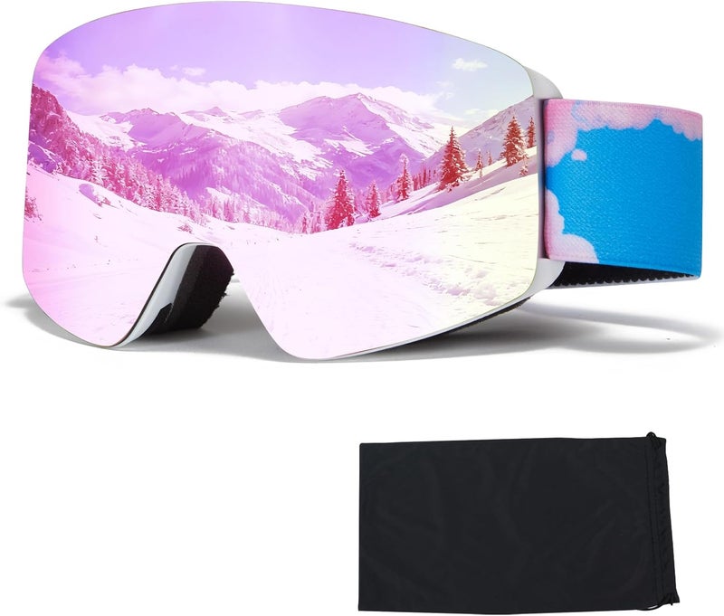 MXJ Gear Kids Ski Goggles,OTG Snowboard Goggles for Boys Girls,Anti-Fog UV400 Snow Goggles for Sking & Winter Outdoor Sport - Image 1